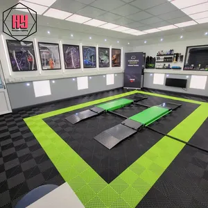 2023 Hot Pvc Interlocking Black Garage Floor Tiles Cheap Deck Tile Plastic Base For Garage Floors Ribbed-floor-tiles For Garage