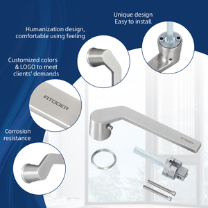 AT088 Tùy chỉnh màu xám bền và chịu mài mòn thép không gỉ casment phẳng mở Đức cửa sổ xử lý - Product Image 3