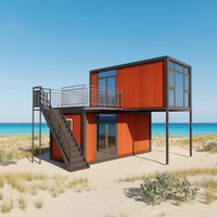 Bureau mobile en verre sur mesure, montage facile, villa préfabriquée en verre à 2 étages pour notre usage en camping