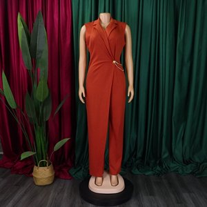 Nuova <span class=keywords><strong>tuta</strong></span> elegante con colletto a vita a catena ampia alla moda <span class=keywords><strong>tuta</strong></span> da <span class=keywords><strong>donna</strong></span> - Product Image 5