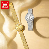 OLEVS 5643  Logo Kustom OEM Baja Tahan Karat Digital Bercahaya Tahan Air  Emas Fashion Sport Elegan Wanita Jam Tangan Quartz