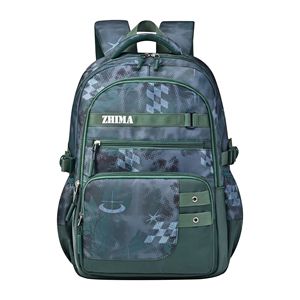 Zhima Student <b>Backpack</b> 18 In Large Capacity Geometric Pattern Unisex <b>School</b> Education - Product Image 5