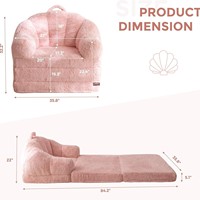 Canapé-lit convertible 2-en-1 pliable en fausse fourrure, pouf de sol individuel avec poignée, chaise longue confortable pour adultes