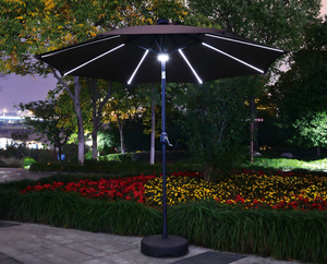 Parasol solaire à LED pour patio, jardin, camping, extérieur, indice de protection IP65 pour application paysagère - Product Image 1