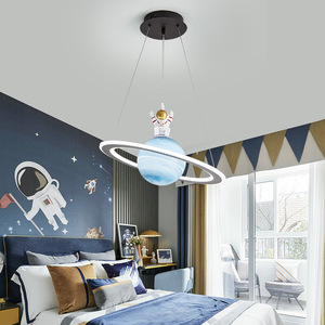 Wandering Earth-Themed Iron Hanging Light Planet Chandelier para dormitorios de niños Red Star Net Design para niños niñas AC Middle - Product Image 2
