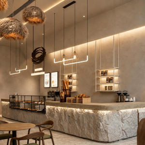 การออกแบบตกแต่งภายในร้านกาแฟสไตล์วบิซาบิแบบมินิมอลที่อบอุ่น ร้านเบเกอรี่ คาเฟ่ เฟอร์นิเจอร์สั่งทำ วัสดุหินอ่อนและไม้  โซลูชั่นร้านค้าแบบครบวงจร - Product Image 1