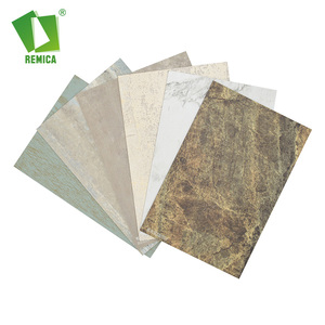 Remica Glossy Surface Finish Stone Grain HPL Marble Look Laminate For Home Decoration