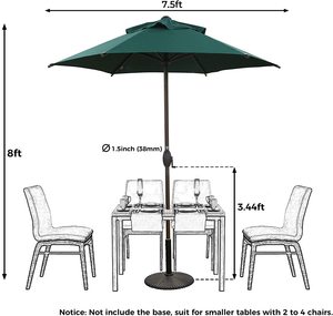 Sombrilla de Jardín Moderna, Impermeable, Verde, para Exteriores, Estilo Balinés - Product Image 3