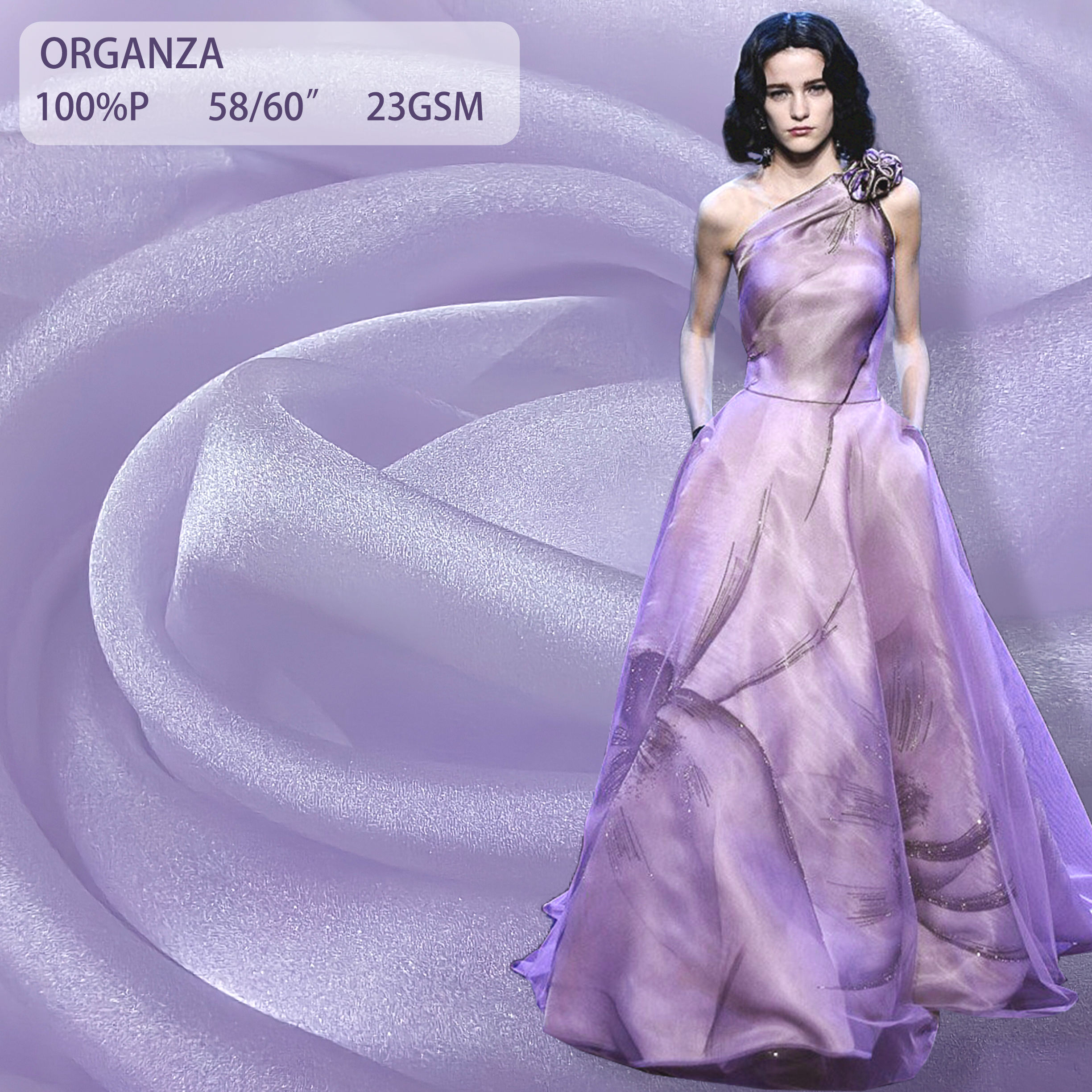 crinkle organza fabric versátil y duradera: