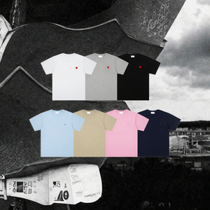 เสื้อยืดคอกลมแขนสั้นปักลายหัวใจผ้าฝ้ายสำหรับผู้ชายสวมใส่สบายๆ - Product Image 3