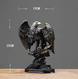 Patung elang Resin 25cm, hadiah patung burung elang untuk dekorasi rumah kantor patung elang patriotik