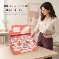 Boîtes à ongles à pression transparentes avec plateau de présentation en papier pour la présentation de kits d'ongles en magasin, l'aménagement de comptoir et la présentation de produits de marque