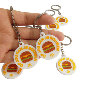 Porte-clés <span class=keywords><strong>en</strong></span> PVC souple personnalisé avec design de hamburger, porte-clés <span class=keywords><strong>en</strong></span> caoutchouc <span class=keywords><strong>3D</strong></span> <span class=keywords><strong>en</strong></span> relief pour <span class=keywords><strong>les</strong></span> cadeaux promotionnels des restaurants de restauration rapide - Product Image 4