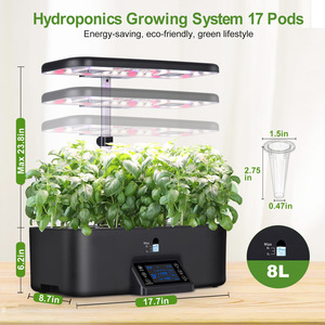 Système hydroponique de bureau intelligent, 17 pots, jardin d'intérieur avec écran tactile LCD, pompe à faible bruit - Product Image 3