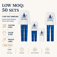 Pyjamas de Noël en coton personnalisés OEM ODM à marque privée, ensemble assorti pour la famille, manches longues, maman et moi, vêtements de nuit pour les fêtes parent-enfant