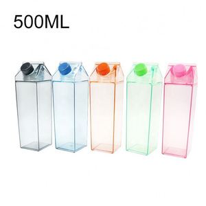 Bpa Free <b>Milk</b> Carton Shaped 500ml square Plastic Bottles <b>Milk</b> Carton Water Bottle - Product Image 3