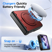 Funda Magnética Plegable para Teléfono con Sensación de Lujo, Protección de Bisagra y Marco Frontal 360 °   Soporte Giratorio para Samsung Galaxy Z Flip 8