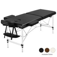 Table de Massage Pliante Portable d'Usine, Table de Beauté et de Tatouage, Lit de Spa en Aluminium, Noire