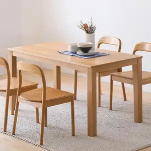 CZ-26 basit İskandinav tarzı meşe kalın bacaklar yemek odası mobilyası katı ahşap yemek masası