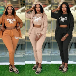 Conjunto de chándal de 3 piezas de alta calidad para <span class=keywords><strong>mujer</strong></span> Traje de otoño invierno con decoración de encaje vintage Tops cortos Tamaño XL ¡Super <span class=keywords><strong>ofertas</strong></span>! - Product Image 1