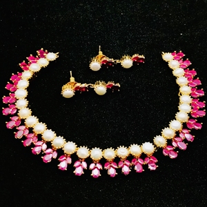 Gold Plated Traditional Necklace Jewellery Sets With Earrings for Women Ethnic Wedding Wear Brass Material Bulk <b>Product</b> - Product Image 1