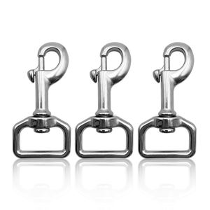 Mosquetón de gancho giratorio de correa de perro industrial de acero inoxidable con enlace de conexión y acabado anodizado para acampar y Mascotas - Product Image 1