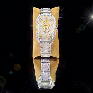 Montre de luxe unisexe de qualité supérieure avec diamants moissanite, mouvement mécanique ETA en acier inoxydable, style hip-hop glacé VVS personnalisé - Product Image 1