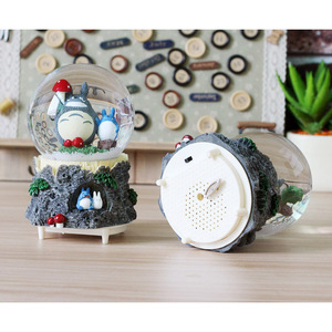 Rotante fai da te Totoro Capretti Del Bambino del Giocattolo di musica scatola Girevole globo di neve di Cristallo Colorato Illuminato Palla Regalo Di Natale carrossel di music box - Product Image 4