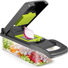 Amazon Hot Selling Kitchen Multi 12 In 1 Manual Mandoline Fruit Vegetable Cutter Onion Dicer Veggie Slicer Vegetable Chopper