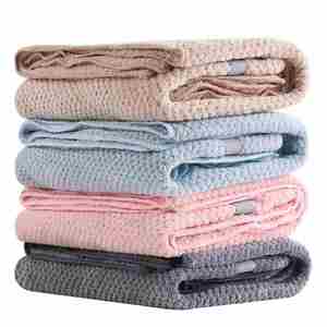 Serviettes turban en microfibre gaufrée à séchage rapide pour usage domestique, avec logo personnalisé et marque OEM - Product Image 1