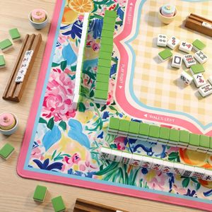 Tapis de jeu de Mahjong floral chinoiserie antidérapant de 31,5 pouces carré avec sac de transport pour cartes de poker et jeux de tuiles, réduction du bruit - Product Image 4