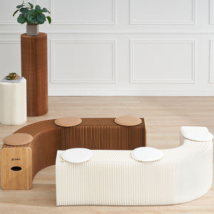 Vente en gros 28cm 42cm 50cm de hauteur Mobilier écologique 6 sièges Long banc Mobilier en papier Banc pliant pour la maison Salon - Product Image 3