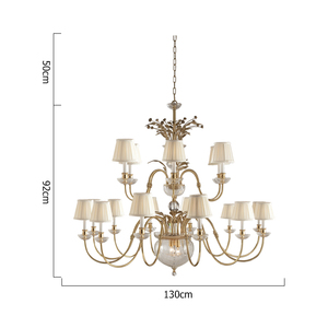 Ottone Lucido Del Fiore Della Rosa Oro 18 Luci Decorazione Dell'interno Lampadario Palla di Vetro Della Lampada Oem Odm - Product Image 5