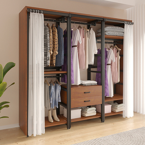 [Style Rideau] Rangement Modulable <span class=keywords><strong>pour</strong></span> <span class=keywords><strong>Dressing</strong></span>, Armoire <span class=keywords><strong>en</strong></span> <span class=keywords><strong>Fer</strong></span> Forgé <span class=keywords><strong>pour</strong></span> Chambre, Portant sur Pied - Product Image 4