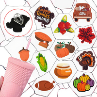 Accessoires de bar : Toppers de paille à boire en PVC motif citrouille pour la fête de Thanksgiving, vente en ligne directe usine