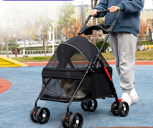 यात्रा रोमांच के लिए पोर्टेबल फोल्डेबल आउटडोर स्टूलर वाटरप्रूफ बिल्ली और कुत्ते वाहक - Product Image 1