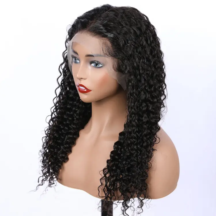 Factory Price Curly Human Hair Wigs Lace Front ,Cuticle Aligned Indian Hair LaceFront Wig ,Frontal Closure Hair Weaves and Wigs