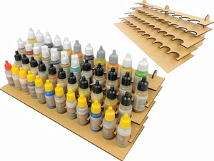 HobbyHold Wood Paint Rack Model Making 46 Holes Laser Cut 26mm Easy Assembly Floor Type Workshop Use for Vallejo <strong>Army</strong> <strong>Painter</strong> - Product Image 1