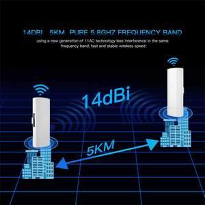 OEM al aire libre <span class=keywords><strong>Wifi</strong></span> extensor 5km de largo alcance 5,8G 900Mbps CPE puente inalámbrico con antena 14dBi - Product Image 3