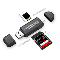 Lector de Tarjetas Externo OTG Tipo-C de Modo Dual para SD/MMC/TF/MicroSD 2 en 1 para Uso en Portátiles