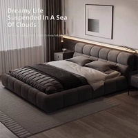 Lit confortable au design moderne avec cadre en bois de pin, tissu en velours, écologique, durable, avec rangement, disponible en tailles simple, double, queen et king.