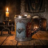 Game of Thrones Stark Jarra de Resina Acero Inoxidable Tanque Medieval Coleccionable Stein Regalo Bar