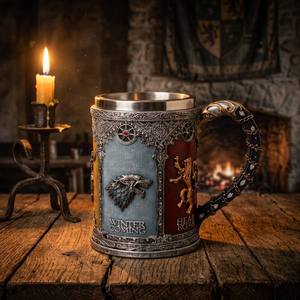 Game of Thrones Stark Jarra de Resina Acero Inoxidable Tanque Medieval Coleccionable Stein Regalo Bar - Product Image 6