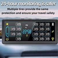 Système de surveillance de la pression des pneus solaire TPMS pour camion, camping-car, camion de pompiers, 6 à 14 roues, capteur externe universel