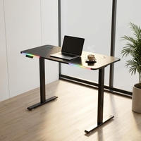 Bureau de jeu électrique extensible en bois et métal AOR Esports avec LED pour les joueurs et les bureaux
