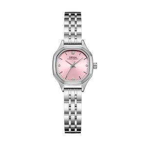 นาฬิกาข้อมือผู้หญิงแฟชั่น ดีไซน์เฉพาะกลุ่ม หน้าปัดเล็ก หรูหราเบาๆ ขายส่งจากโรงงาน สายเหล็กทรงข้าวหลามตัด นาฬิกาควอตซ์ - Product Image 3