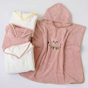 <span class=keywords><strong>Accappatoio</strong></span> con cappuccio per bambini in pile corallo, assorbente, ispessito, con orlo ricamato - Product Image 2