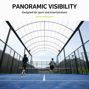 Campo da padel panoramico modulare di facile installazione con erba sintetica e tettoia elettrica - Product Image 3