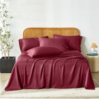 Ensemble de literie de luxe de haute qualité en fibre de bambou 100% écologique, couleur unie moderne, respirant, frais pour l'été, vente en gros