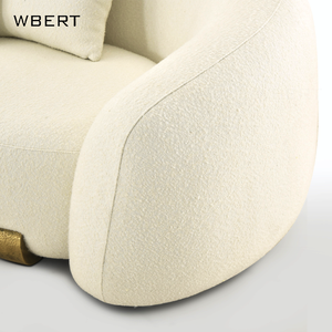أريكة ترفيهية حديثة من WBERT-قماش تيري أبيض ثلجي ، مقاعد متعددة للعائلة ، غرفة معيشة وغيرها الكثير - Product Image 4
